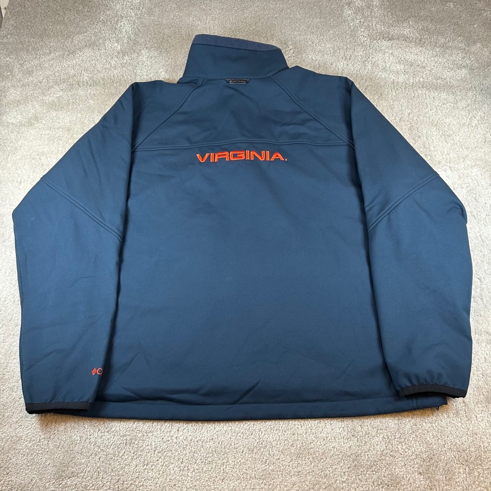 Columbia Softshell Jacket Mens XXL Navy Blue UVA Cavaliers Full Zip Virginia - Picture 3 of 15